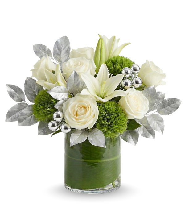 Lirios y rosas navideñas