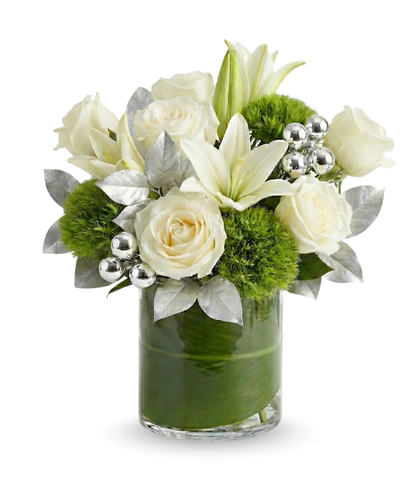 Lirios y rosas navideñas