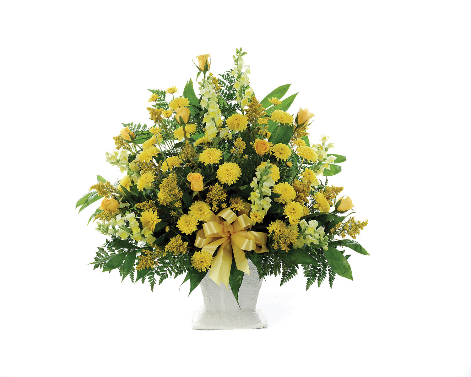 Cesta clásica de maché amarilla