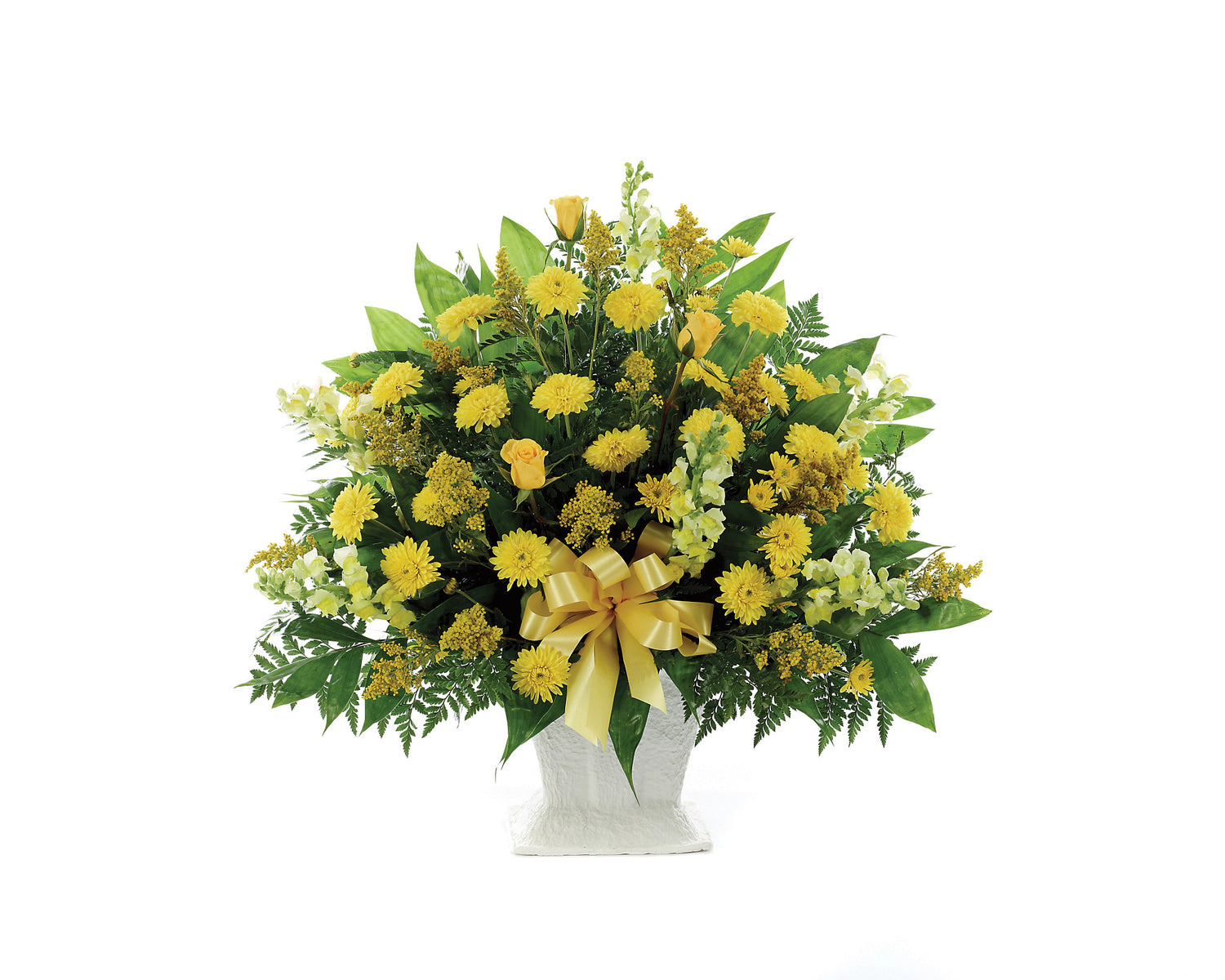 Cesta clásica de maché amarilla