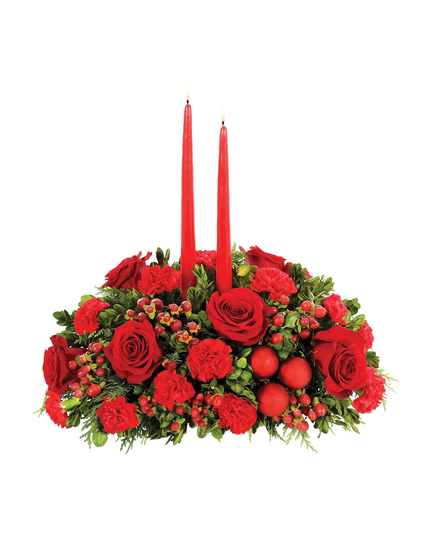 Red & Green Christmas Centerpiece bloomexusa