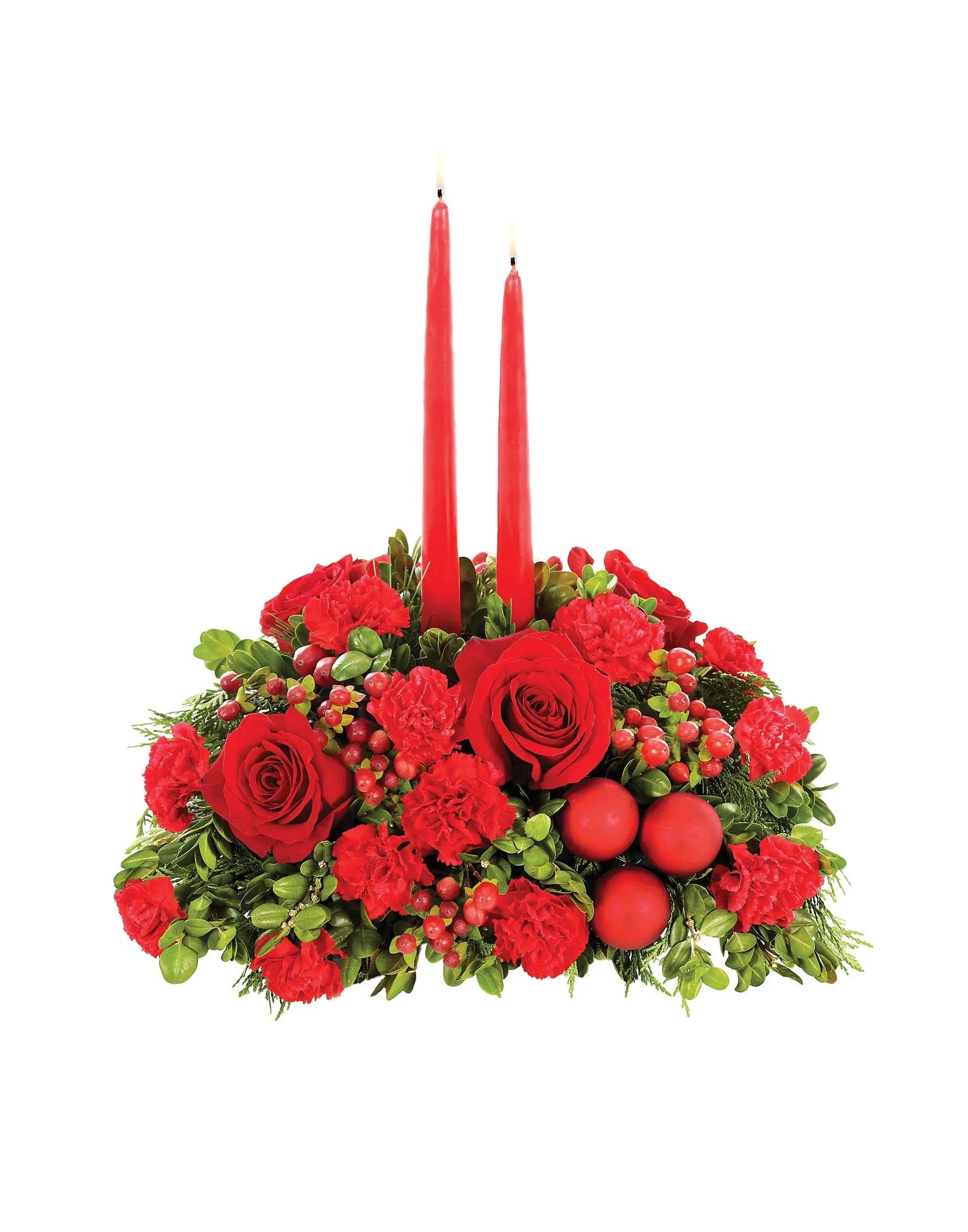 Red & Green Christmas Centerpiece bloomexusa