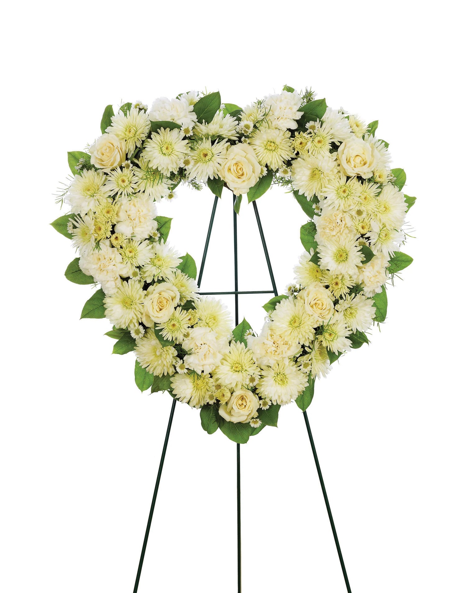 Ramo de flores de corazón abierto blanco