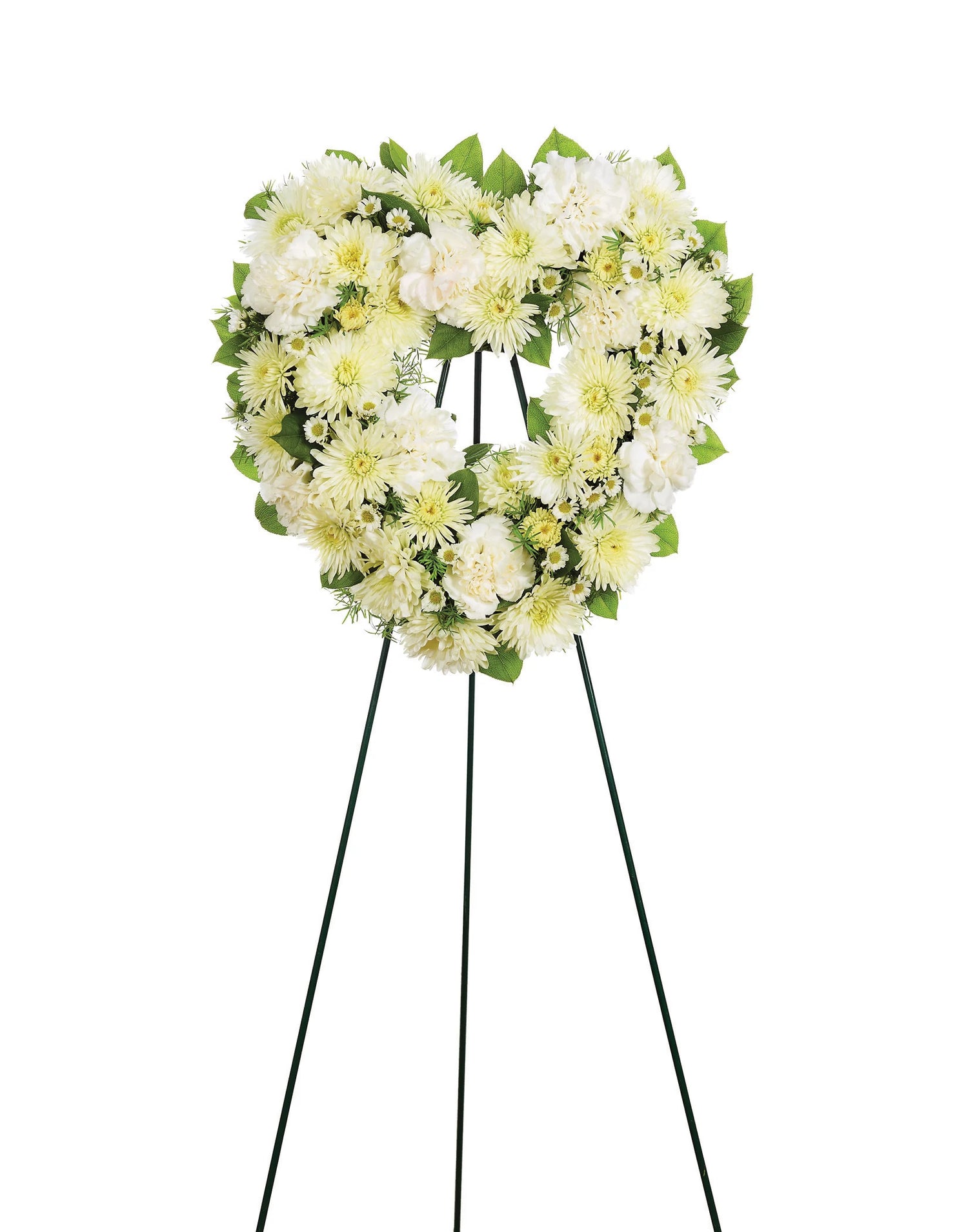 Ramo de flores de corazón abierto blanco