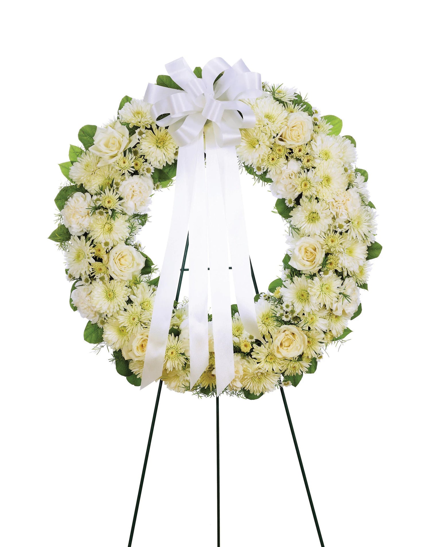 Rociador de pie redondo abierto blanco