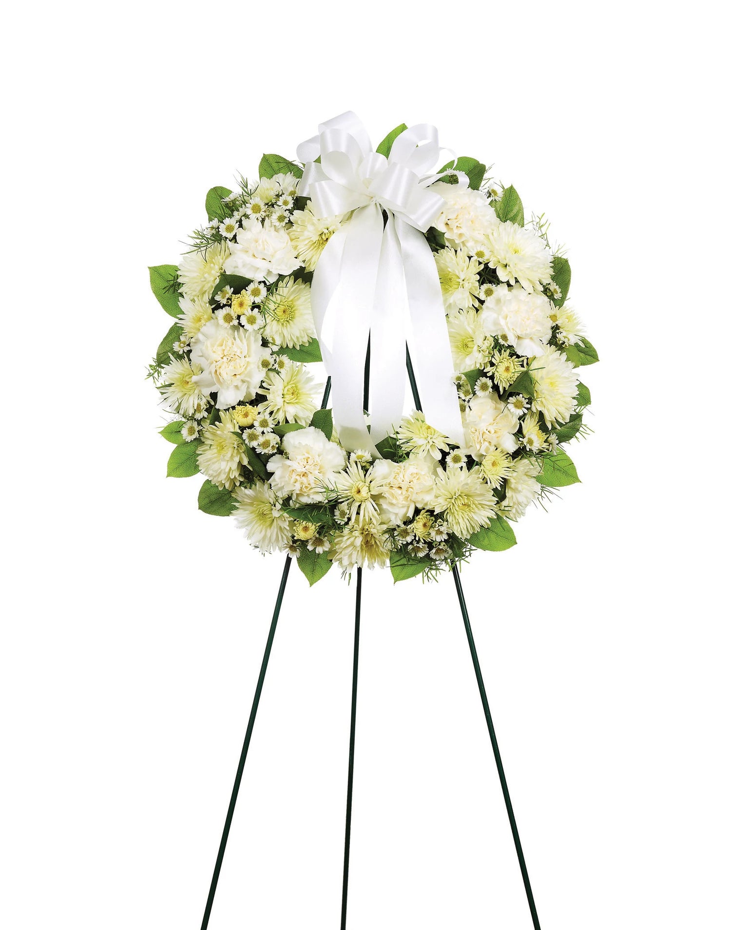 Rociador de pie redondo abierto blanco