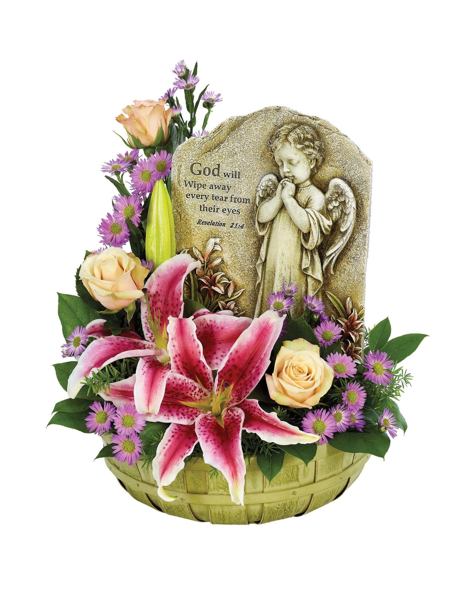 Cesta del ángel rezando