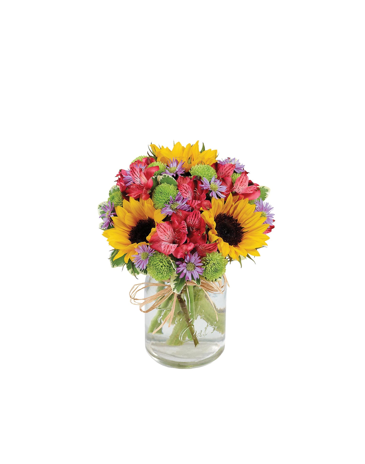 Tarro de cristal con forma de campos de flores