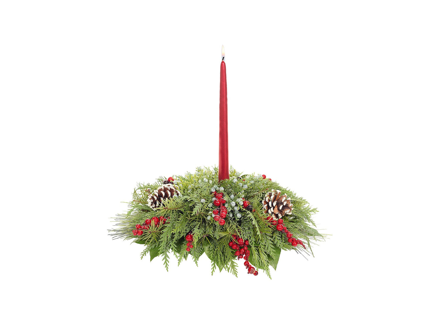 Centro de mesa navideño maravilloso con frutos rojos