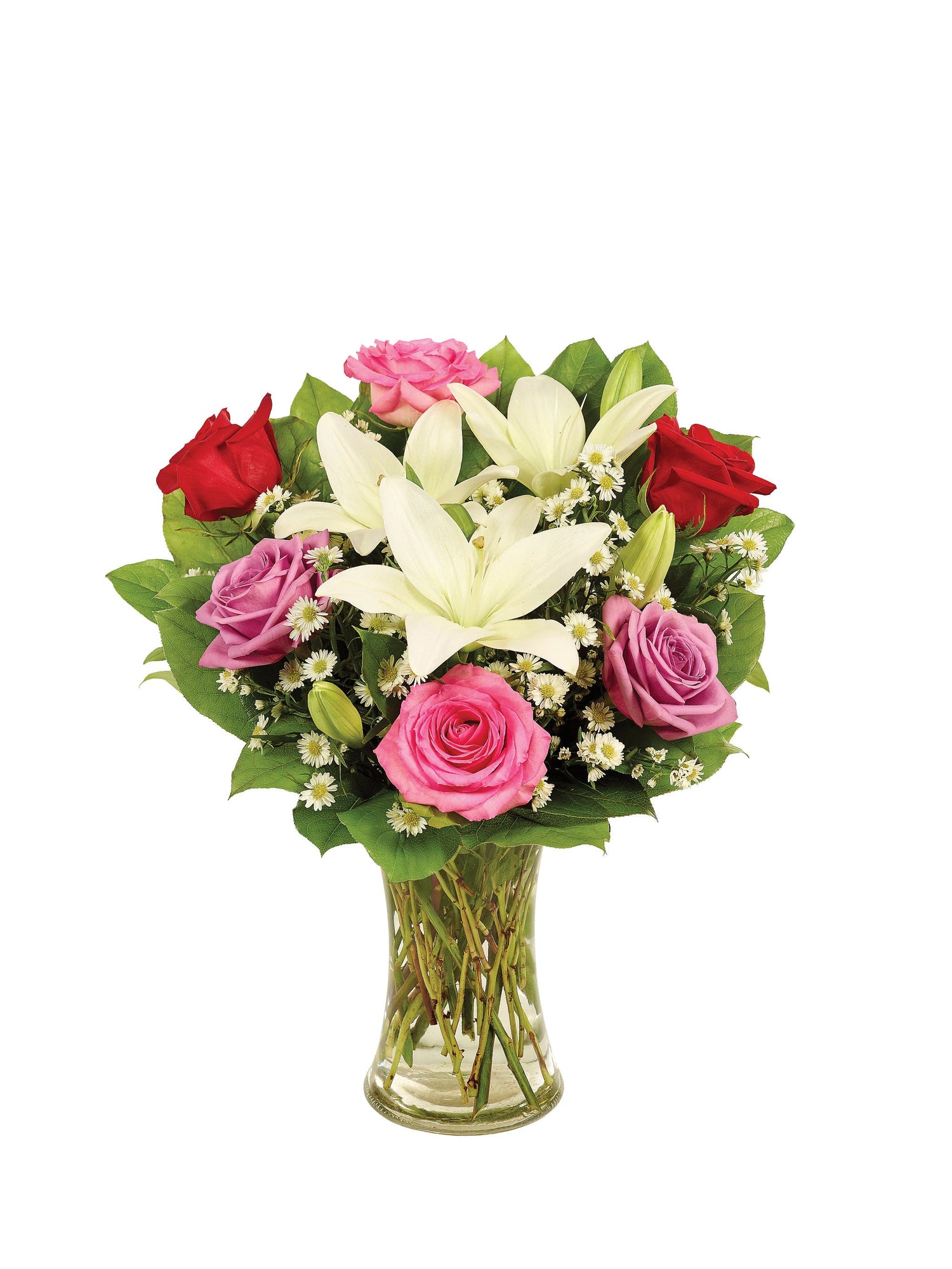 Ramo romántico de rosas y lirios