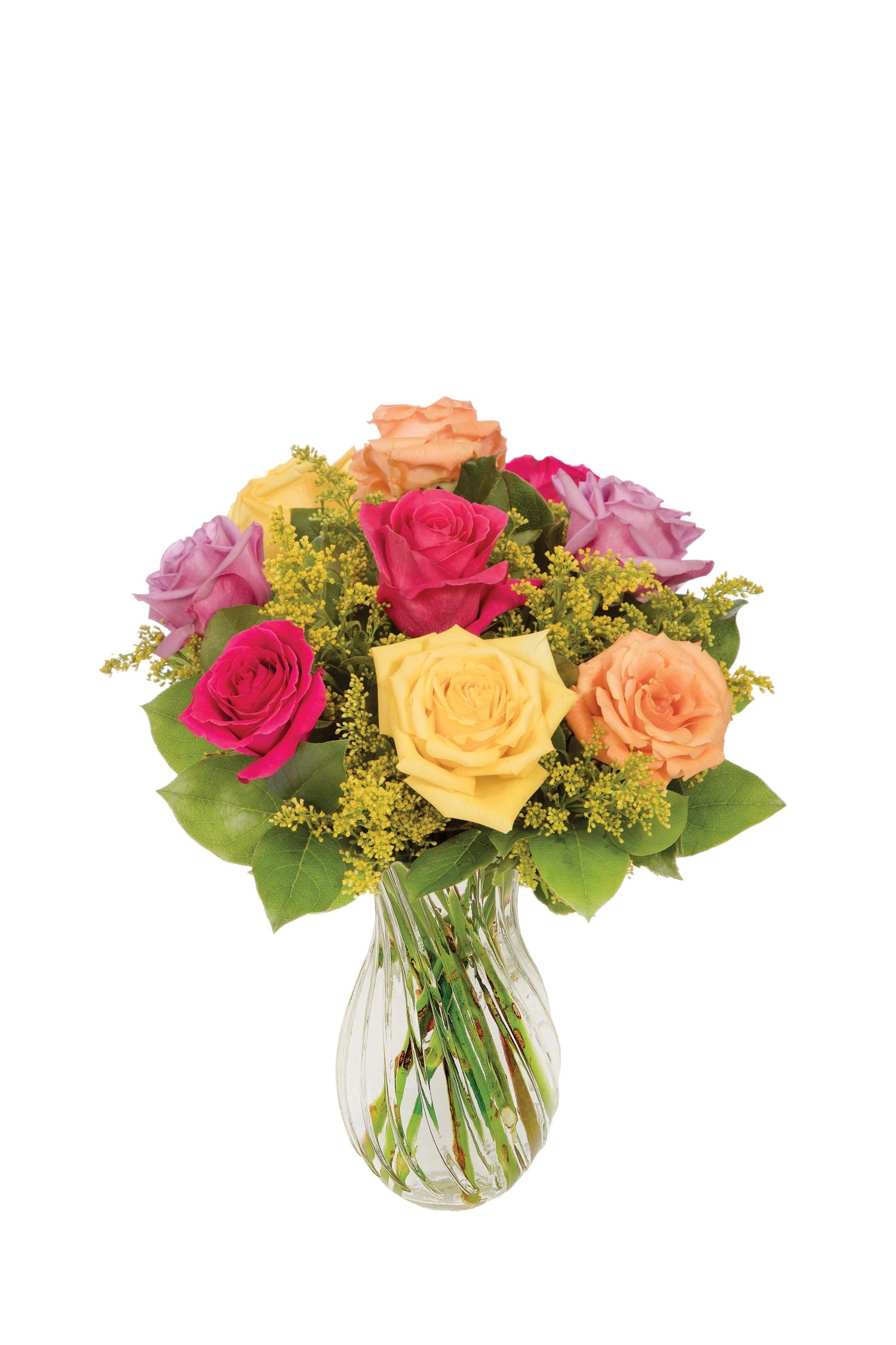 Bouquet de roses multicolores éclatantes