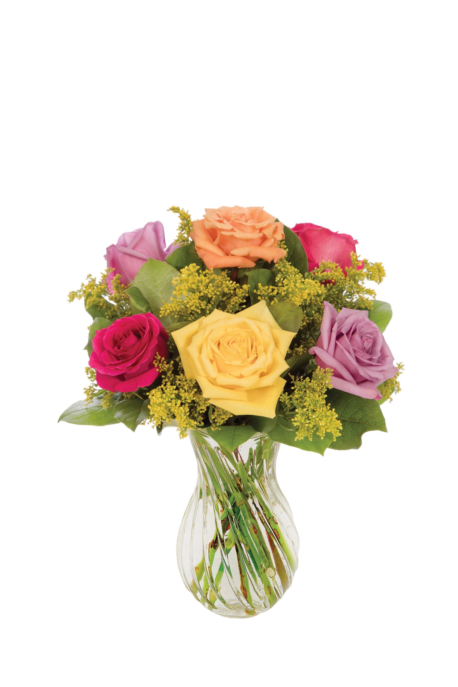 Bouquet de roses multicolores éclatantes