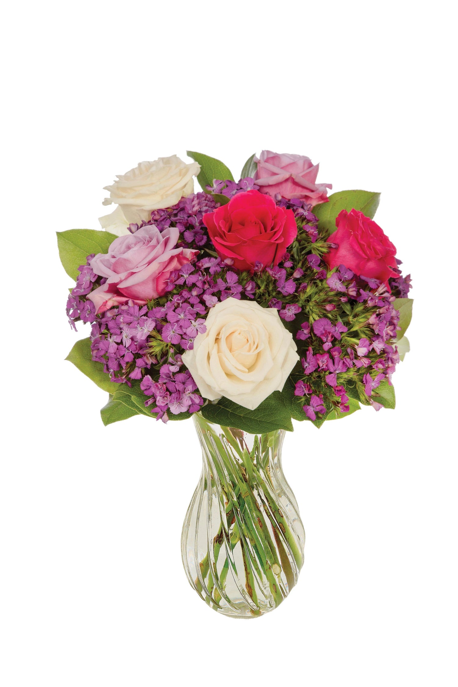 Ramo de rosas multicolor en tonos joya