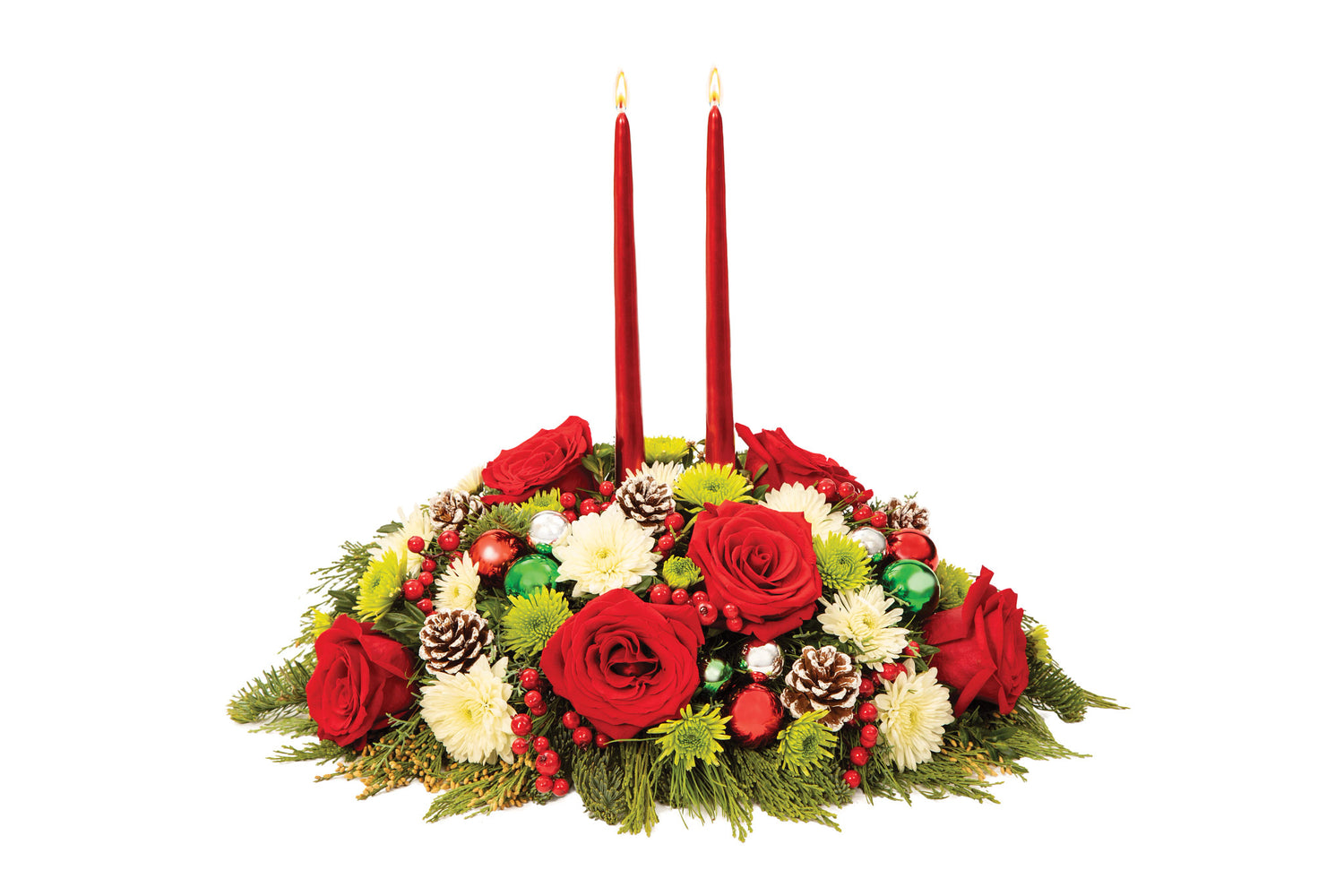 Centro de mesa con calidez navideña