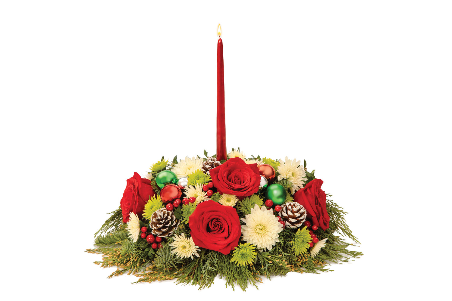 Centro de mesa con calidez navideña