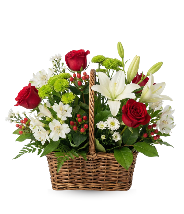 Cesta de deseos navideños de invierno