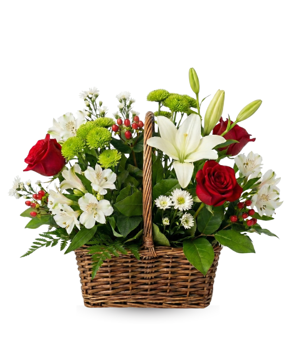 Cesta de deseos navideños de invierno