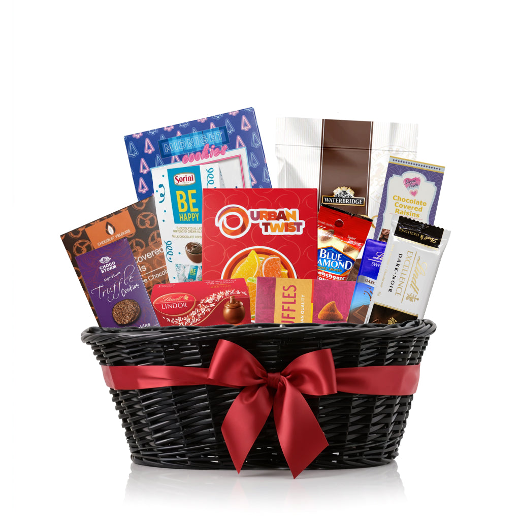 Cesta de regalo para amantes del chocolate