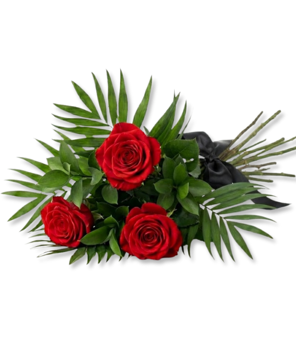 Toque de rosas rojas