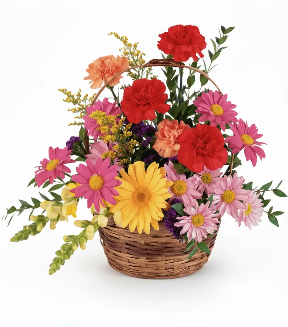 Sunny Meadows Mixed Flower Basket