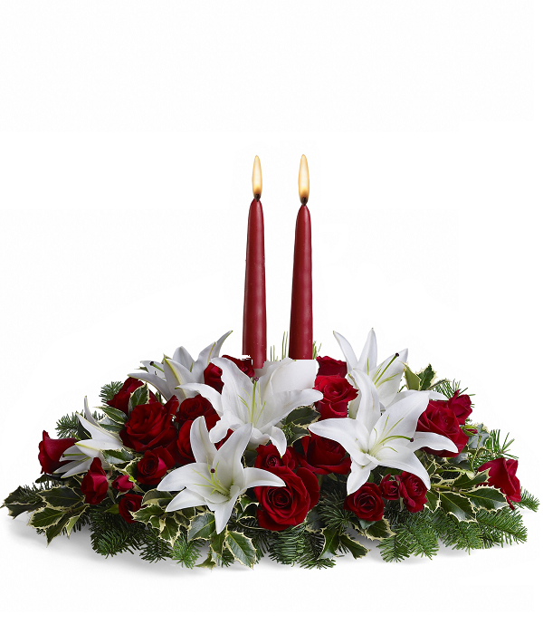 Centro de mesa de lirios luminosos