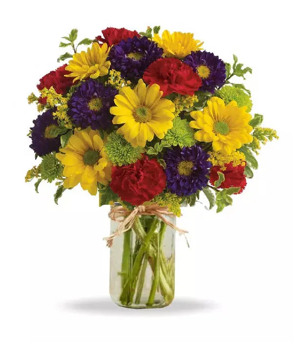 Hooray Bouquet in a Mason Jar