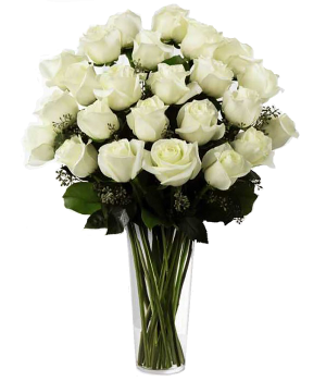 24 Long Stemmed White Roses