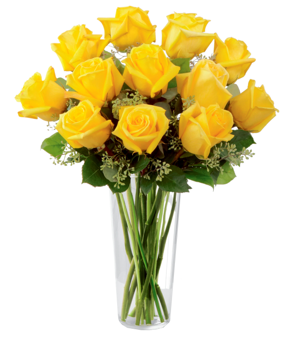 One Dozen Long Stemmed Yellow Roses